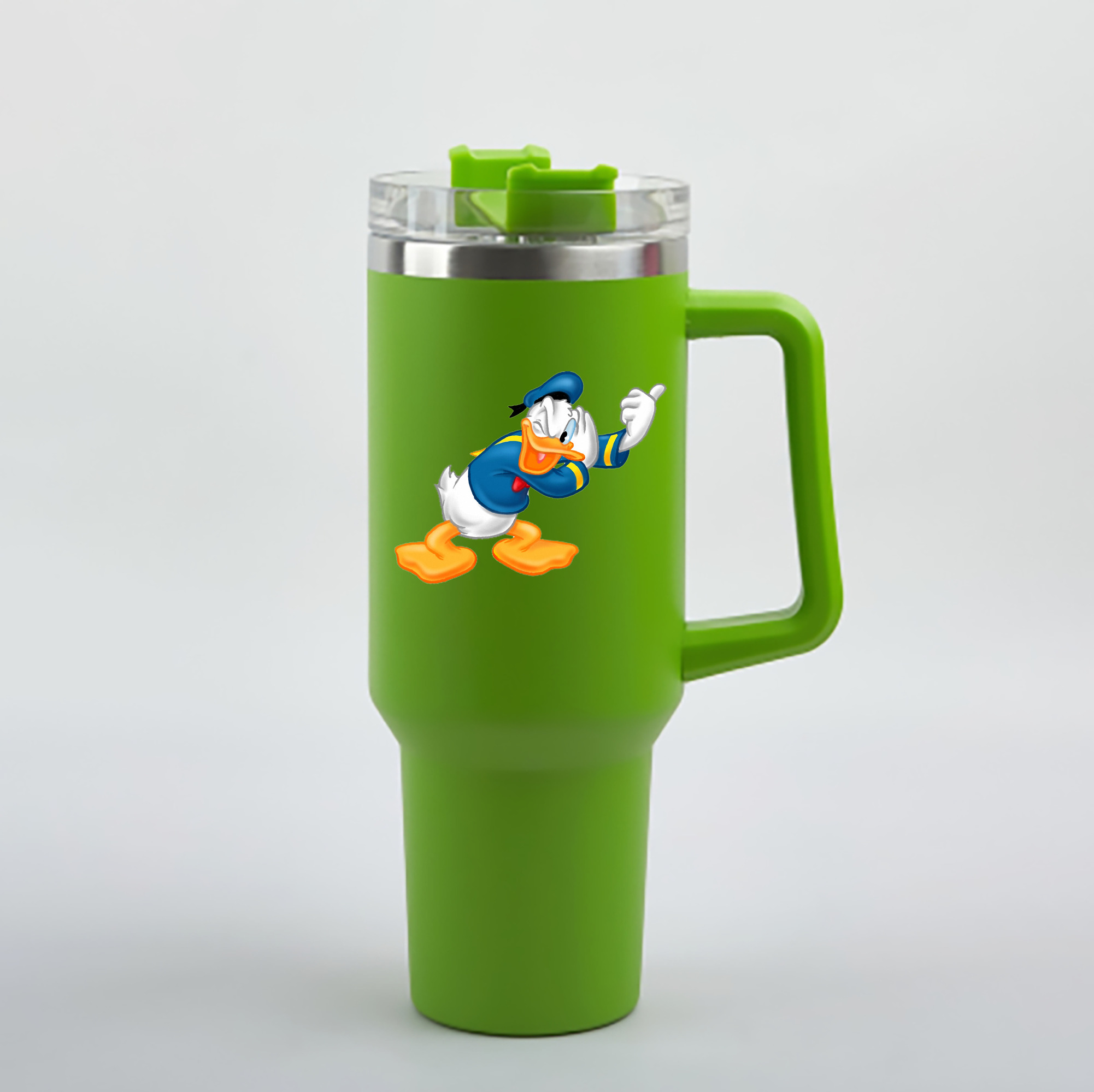 （画像用） ミッキーマウス Mickey Mouse 1200mL車用タンブラー - クリスタルステッカー（プラスチックストロー付き）